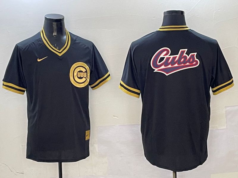 Men Chicago Cubs Blank Black Gold Game 2025 Nike MLB Jersey style 4